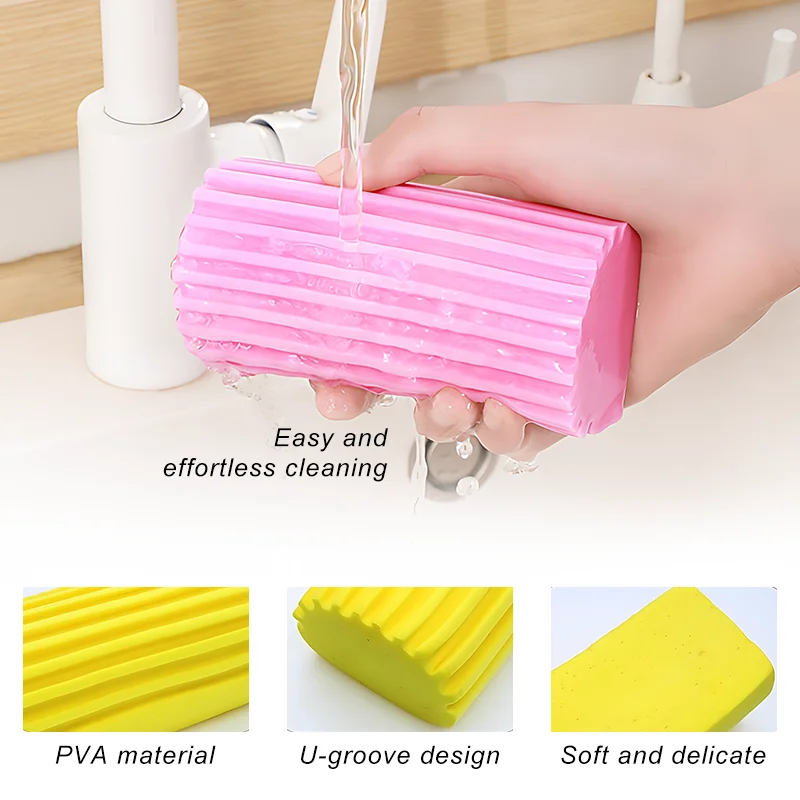 Magical Dust Cleaning Sponges Pva Sponge Damp Clean Duster For Cleaning Blinds Glass Baseboards Vents Railings Mirrors Window - Image 3