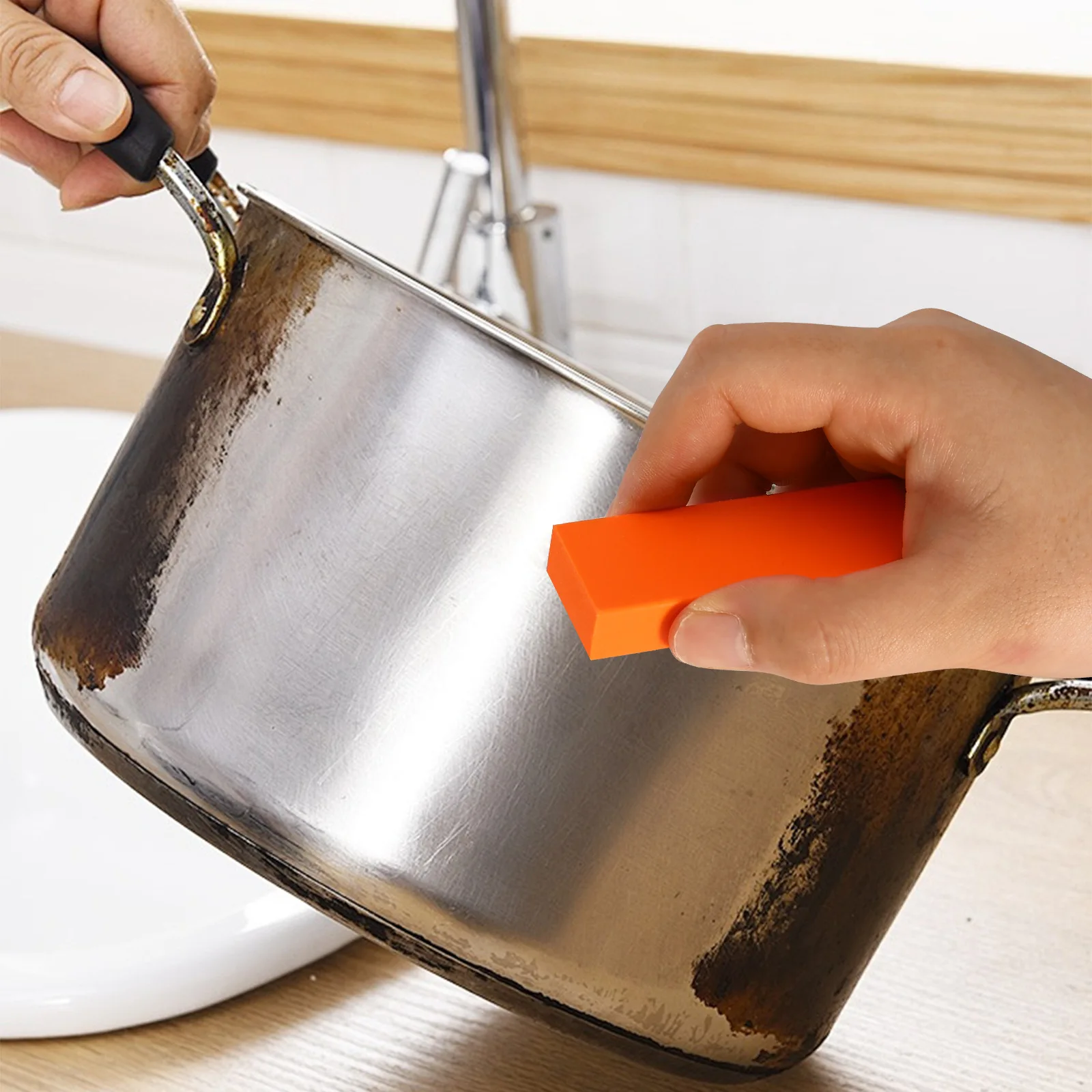 Limescale Eraser Stainless Steel Rust Remover Kitchen Faucet Cleaning Rubber Home Cleaning Accessories Tools Cleaner Household - Image 5