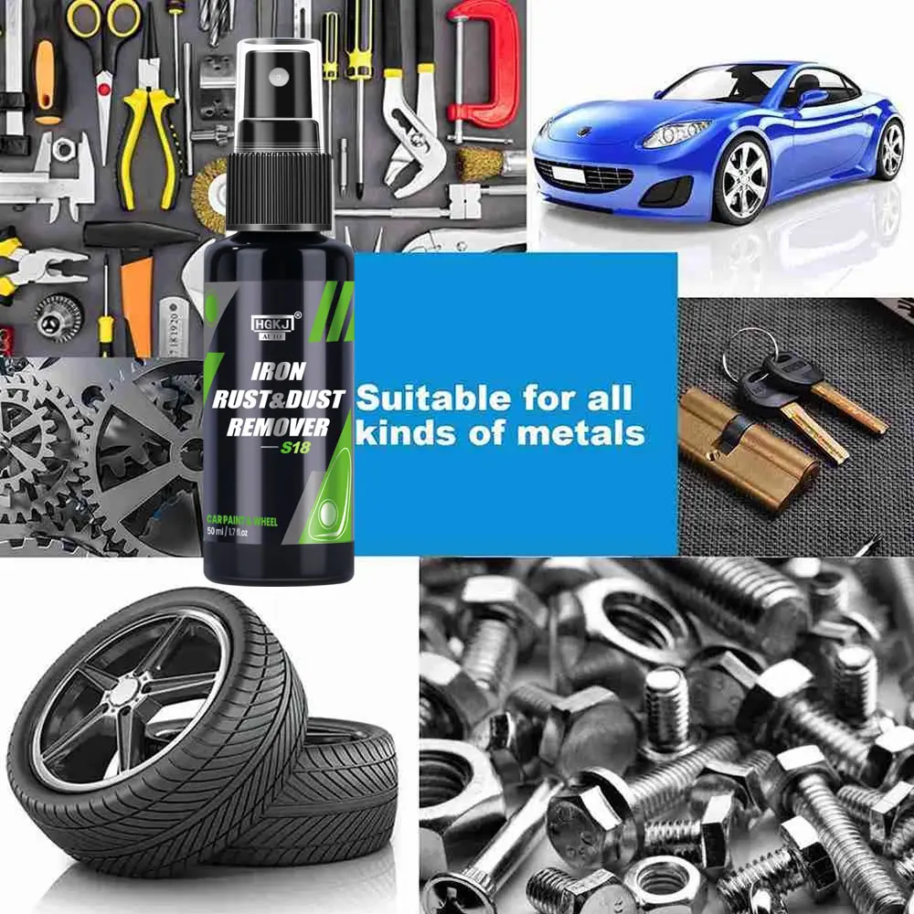 HGKJ Car Paint & Wheel Iron Particles Powder Cleaning Super Rust Dust Remover Spray Metal Surface Defender Auto Rim Cleaner - Image 4