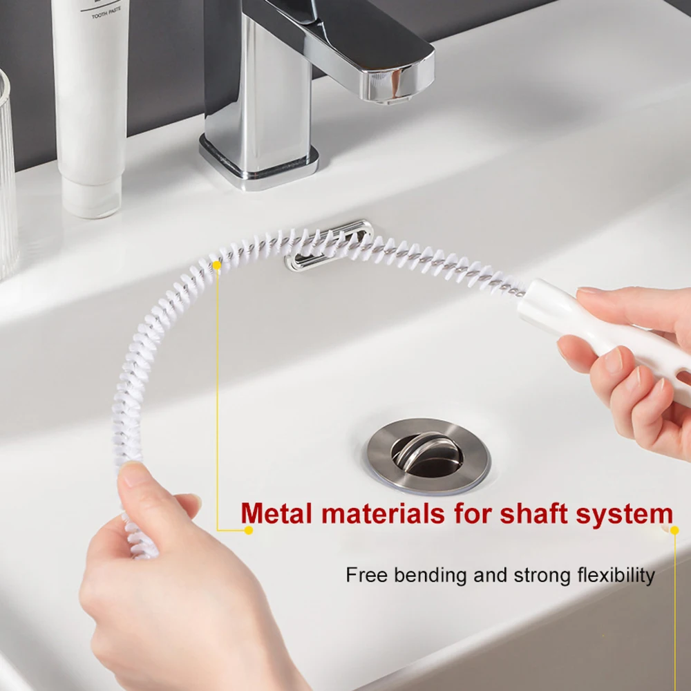 Pipe Dredging Brush Bathroom Hair Sewer Sink Cleaning Brush Drain Cleaner Flexible Cleaner Clog Plug Hole Remover Tool - Image 3