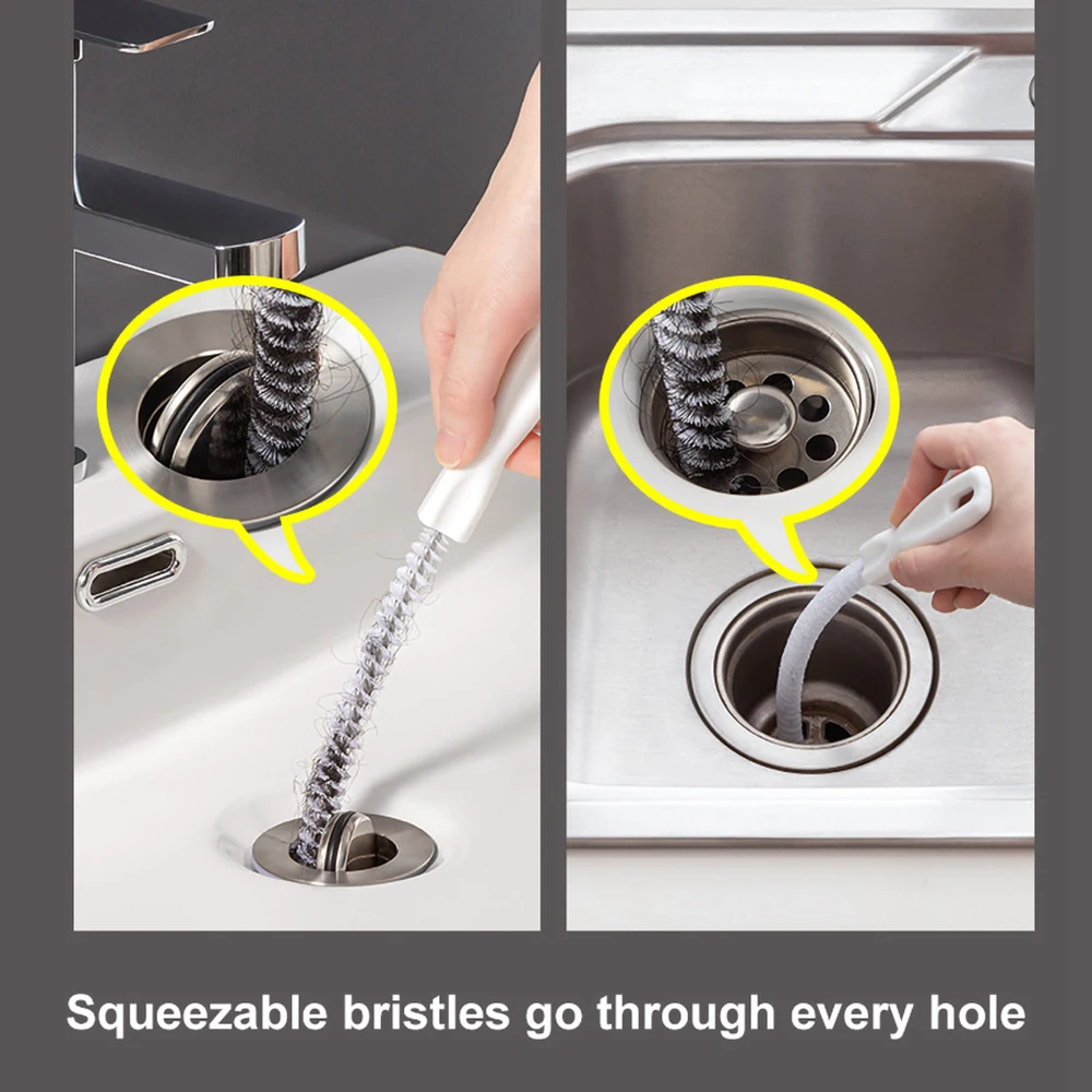 Pipe Dredging Brush Bathroom Hair Sewer Sink Cleaning Brush Drain Cleaner Flexible Cleaner Clog Plug Hole Remover Tool - Image 4