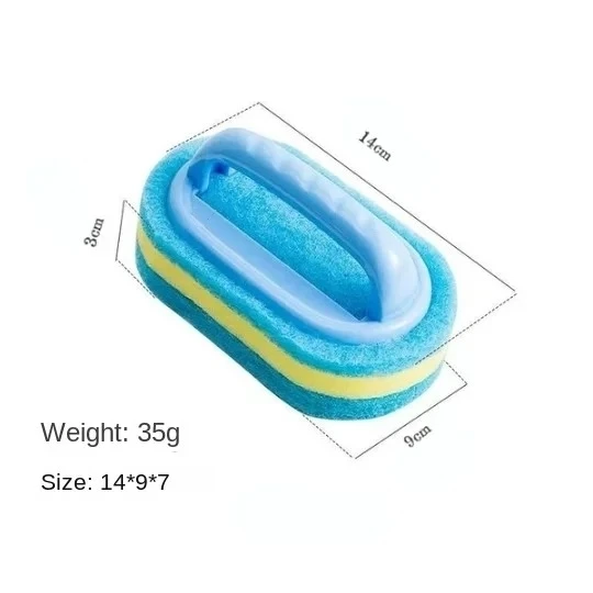 Household Cleaning Brush With Handle Dish Soap Bathroom Kitchen Tub Thicken Scrubbing Sponge Wipe Durable Tools Accessories Home - Image 6
