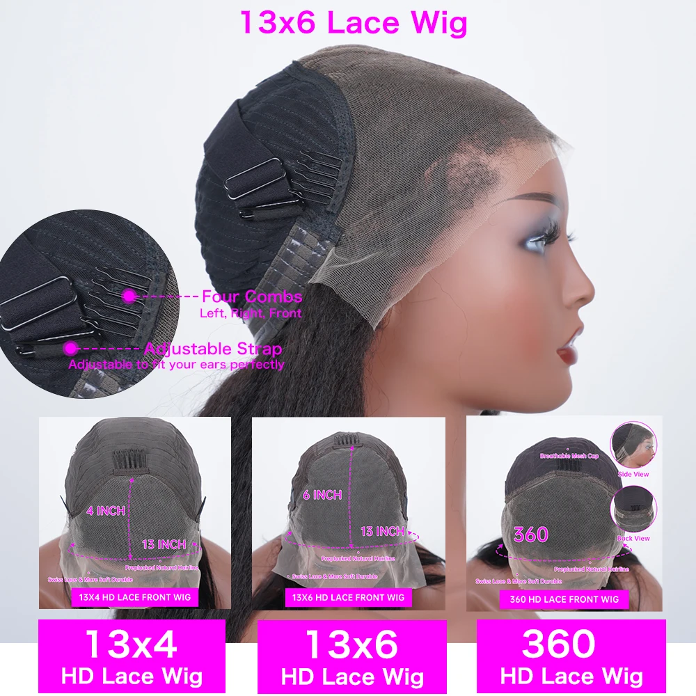 13x4 Bone Straight Lace Front Wig 13x6 Hd Transparent Brazilian 30 40 Inch Human Hair Wigs For Black Women 360 Lace Frontal Wig - Image 4