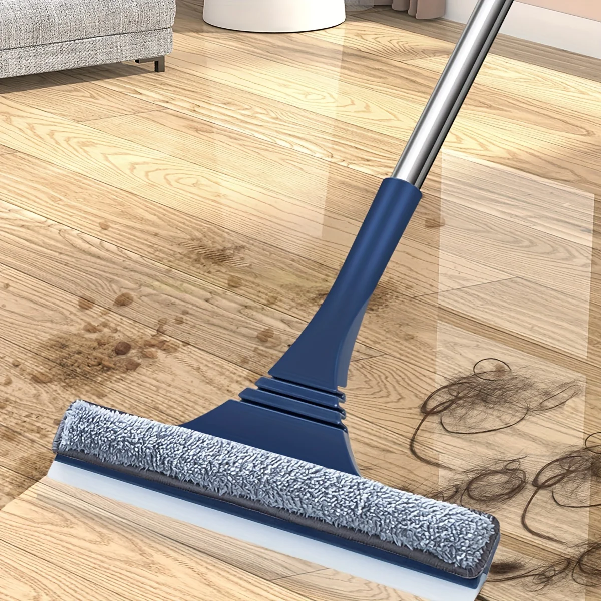 2 in 1 Window Mesh Screen Brush Dual-Sided Cleaning Blade Telescopic Long Handle Window Mop Squeegee Wiper for Home Cleaning - Image 6
