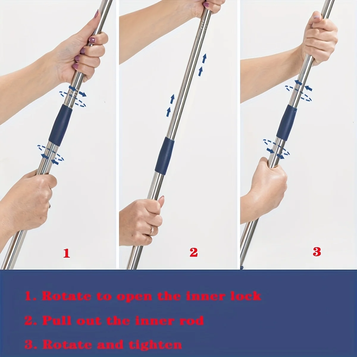 2 in 1 Window Mesh Screen Brush Dual-Sided Cleaning Blade Telescopic Long Handle Window Mop Squeegee Wiper for Home Cleaning - Image 3