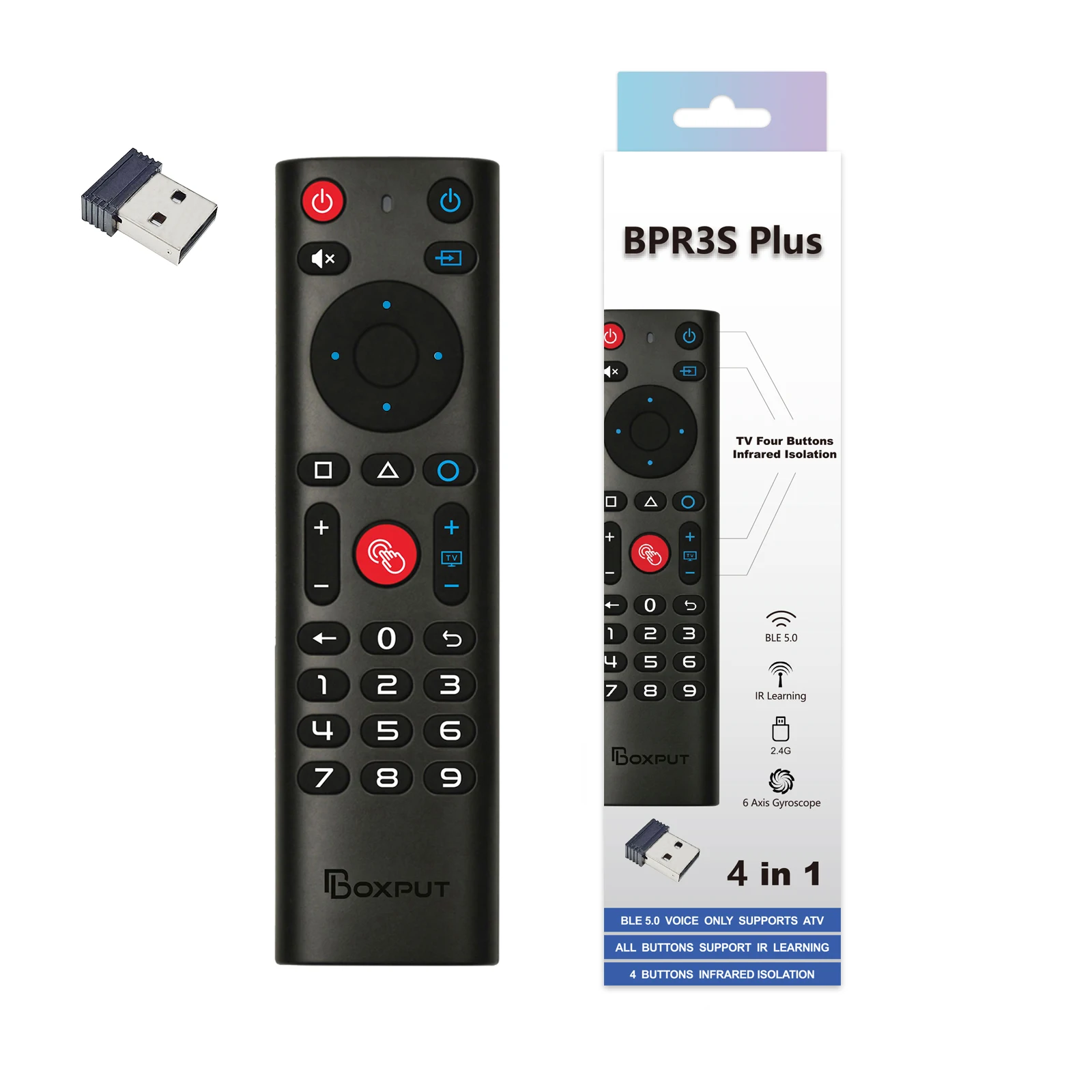 BPR3S PLUS BT Air Mouse Voice Function IR learning TV 2.4G Wireless Remote Controller With Gyroscope for Android TV Box/PC - Image 3