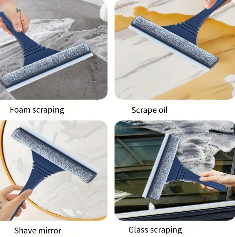 2 in 1 Window Mesh Screen Brush Dual-Sided Cleaning Blade Telescopic Long Handle Window Mop Squeegee Wiper for Home Cleaning - Image 4