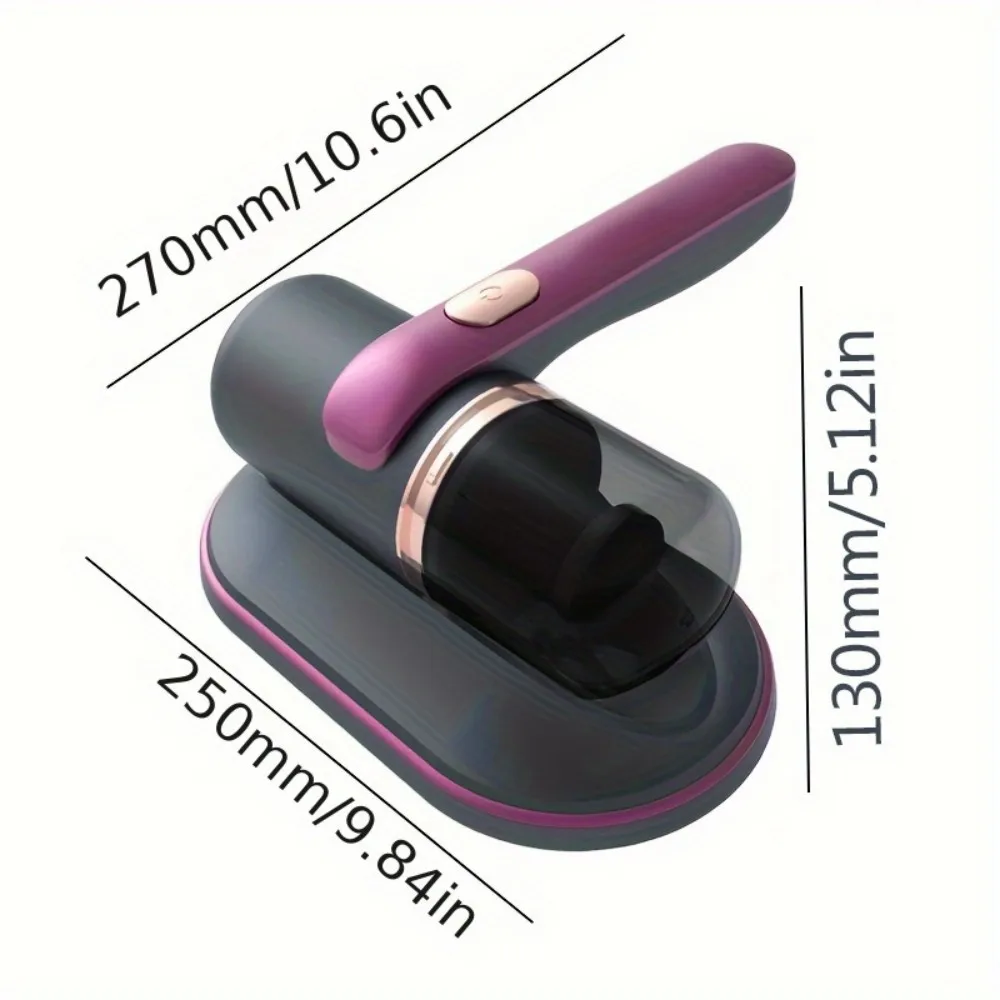 Household Portable Handheld Wireless Mite Remover USB Charging Super Suction UV Disinfect Deep Cleans Beds, Sofas, Pet Hair - Image 2