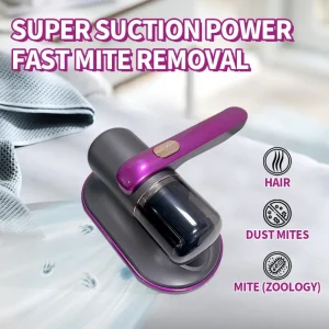 Household Portable Handheld Wireless Mite Remover USB Charging Super Suction UV Disinfect Deep Cleans Beds, Sofas, Pet Hair