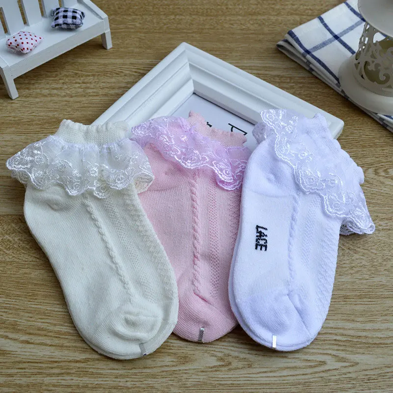 10 Pairs/lot Baby Girls Kids Socks Lace Ruffle Princess Mesh Children Ankle Short Breathable Cotton White Pink Blue Toddler Sock - Image 5