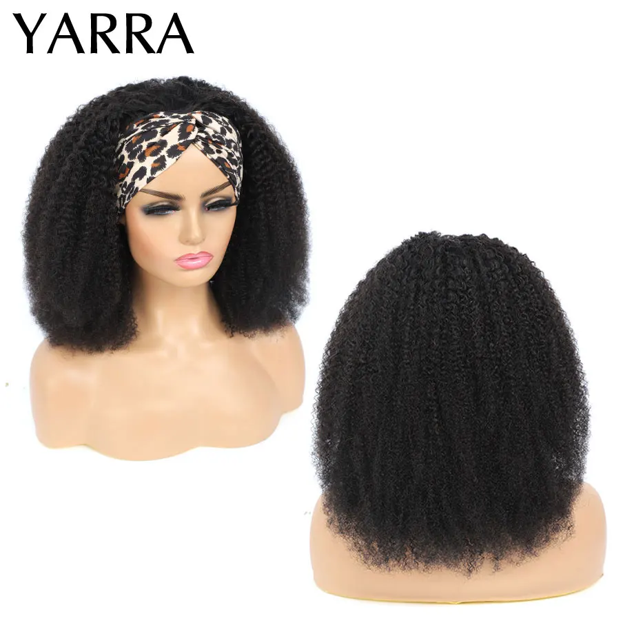 Afro Kinky Curly Human Hair Headband Wig For Black Women 180% Density Brazilian Remy Full Machine Made 100% Human Hair YARRA - Image 3