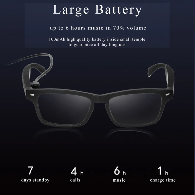 Smart Glasses Wireless Bluetooth 5.0 Sunglasses Outdoor Smart Sport Hands-Free Calling Calling Music Anti-Blue Eyeglasses - Image 2