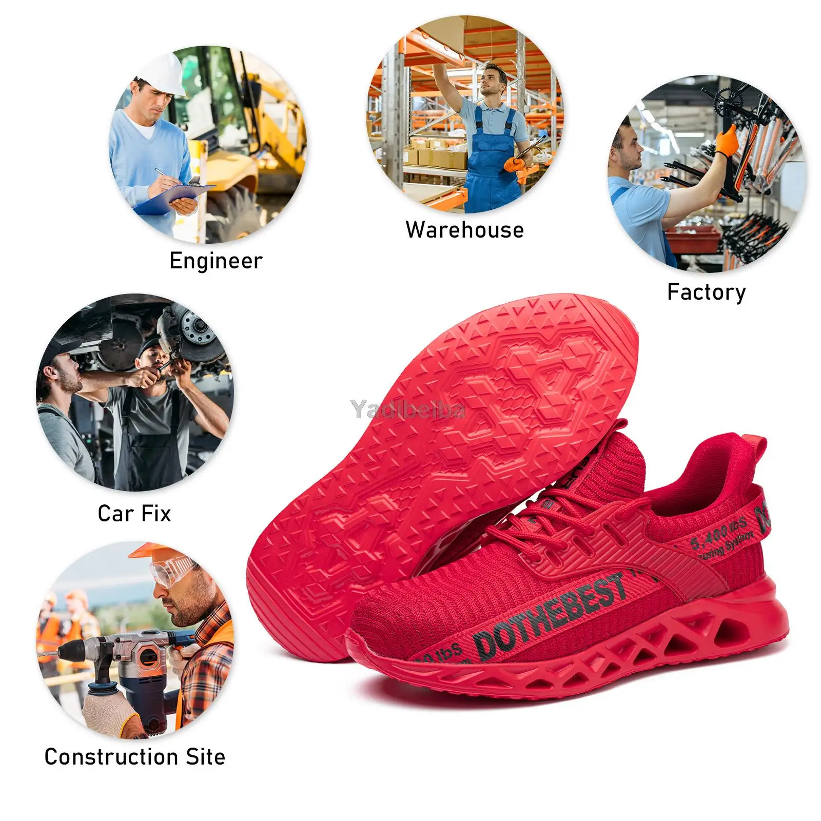 Steel Toe Safety Shoes for Men Women Lightweight Work Sneakers Puncture Proof Work Shoes Unisex Coustruction Safety Work Boots - Image 4