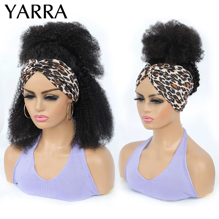 Afro Kinky Curly Human Hair Headband Wig For Black Women 180% Density Brazilian Remy Full Machine Made 100% Human Hair YARRA - Image 5
