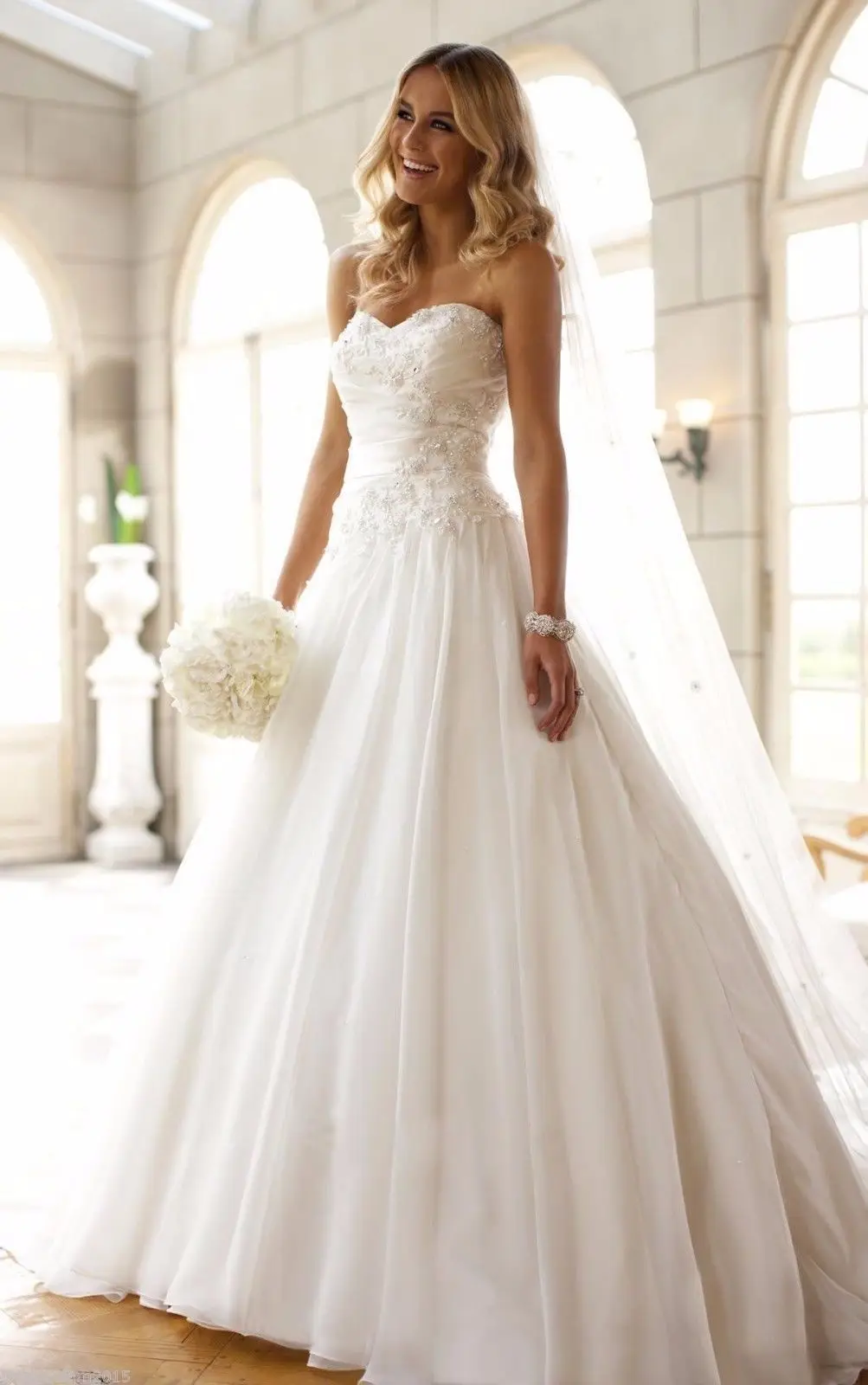 Strapless bride wedding dress European and American pregnant princess wedding dress wedding large size wedding dress - Image 3