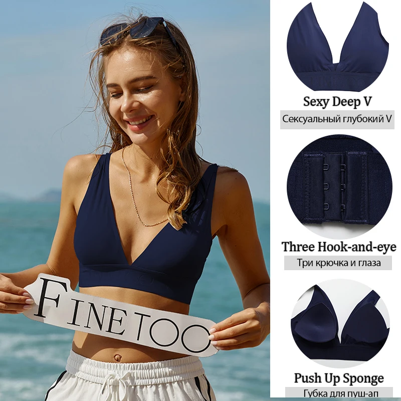 FINETOO Deep V Women Bras Push Up Padded Tops Female Sexy Wireless Underwear Ladies Plus Size Bralette Girls Intimates Lingerie - Image 4