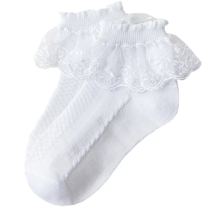 10 Pairs/lot Baby Girls Kids Socks Lace Ruffle Princess Mesh Children Ankle Short Breathable Cotton White Pink Blue Toddler Sock - Image 6