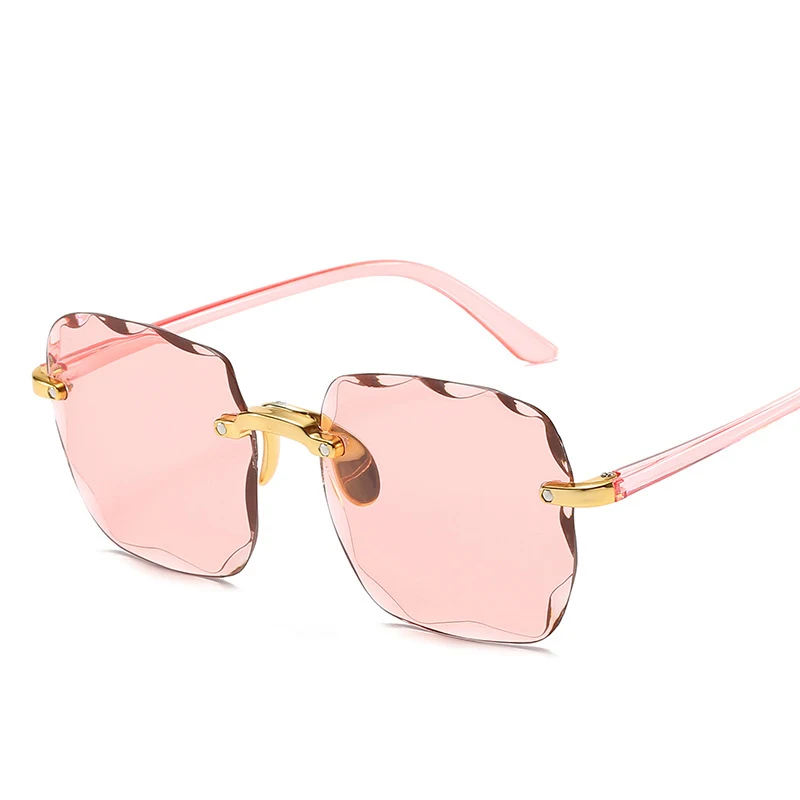 Square Rimless Sunglasses Women Luxury Brand Designer Summer Red Glasses Fashion Sun glasses For Men UV400 Shades Oculos - Image 5