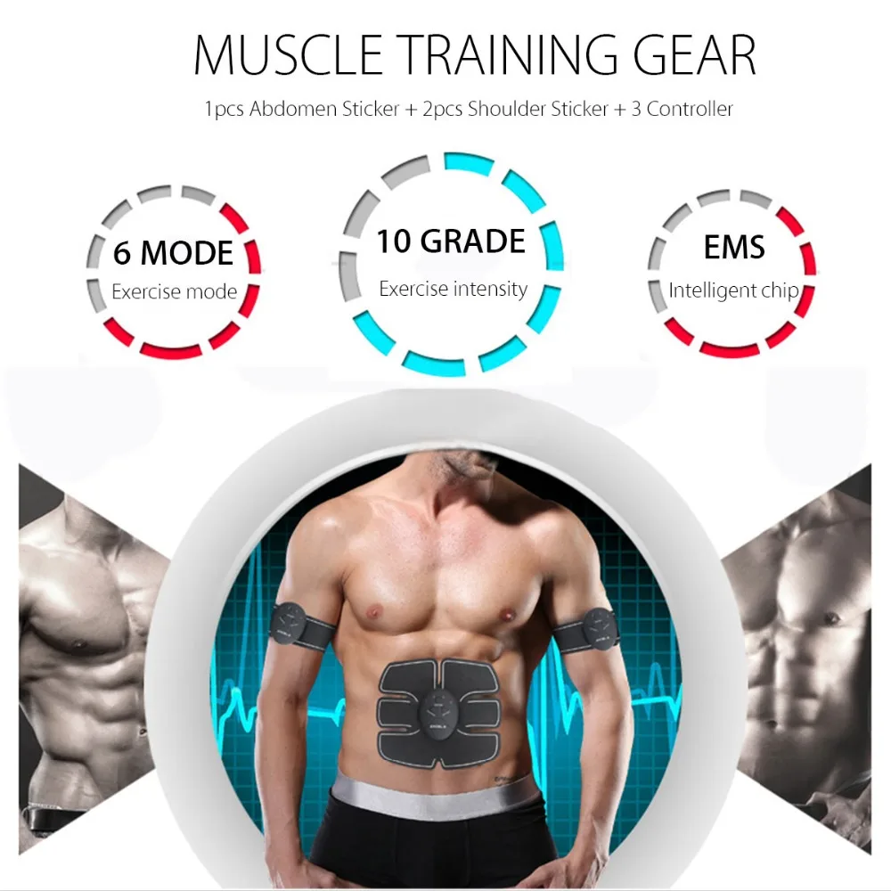EMS Wireless Muscle Stimulator Trainer Smart Fitness Abdominal Training Electric Weight Loss Stickers Body Slimming Massager - Image 4