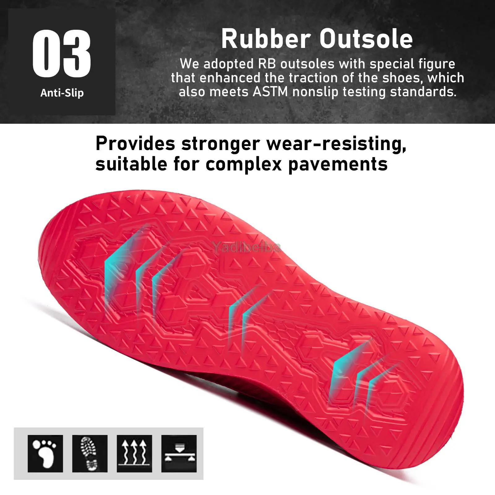 Steel Toe Safety Shoes for Men Women Lightweight Work Sneakers Puncture Proof Work Shoes Unisex Coustruction Safety Work Boots - Image 3