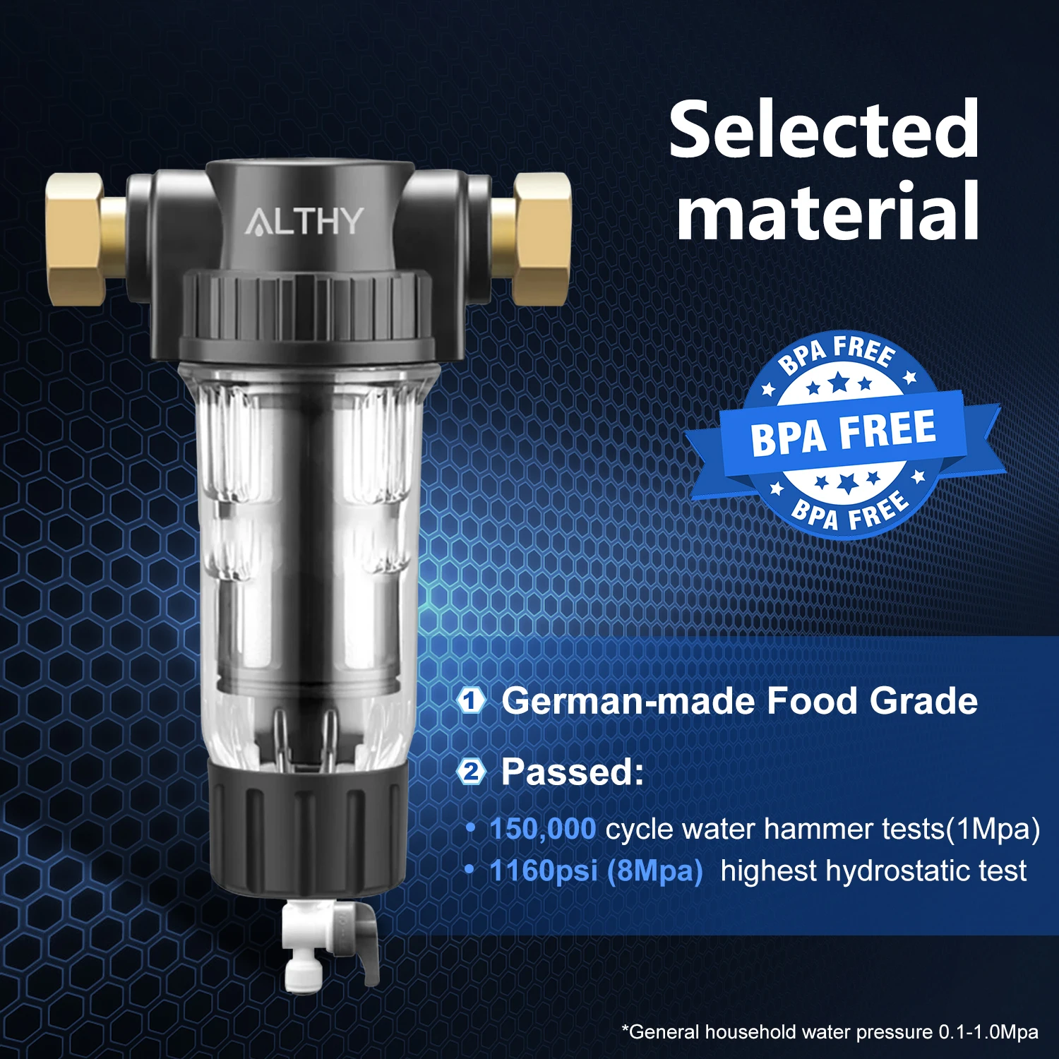ALTHY Pre filter Whole House Spin Down Sediment Water Filter Central Prefilter Purifier System Backwash Stainless Steel Mesh - Image 4