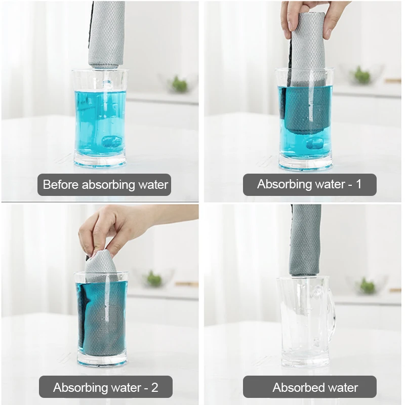10pcs Microfiber Glass Cleaning Cloth Rag Lint-Free For Windows Car Kitchen Mirror No Trace Reusable Fish Scale Rag Polishing - Image 4