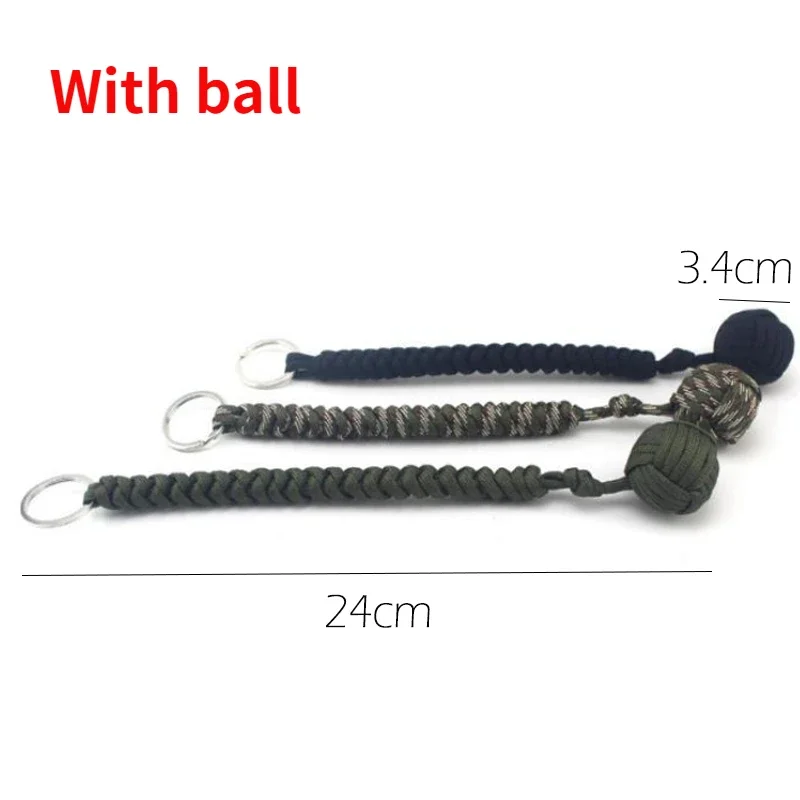 Outdoor Security Protection Black Monkey Fist Steel Ball for Girl Bearing Self Defense Lanyard Survival Key Chain Broken Windows - Image 2
