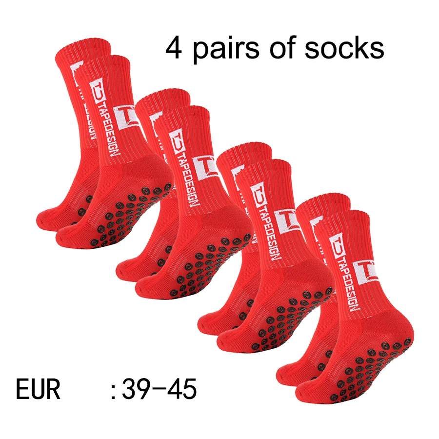 4 pairs of new TC mid tube glued football socks for sports training and competition, non slip and breathable socks - Image 3
