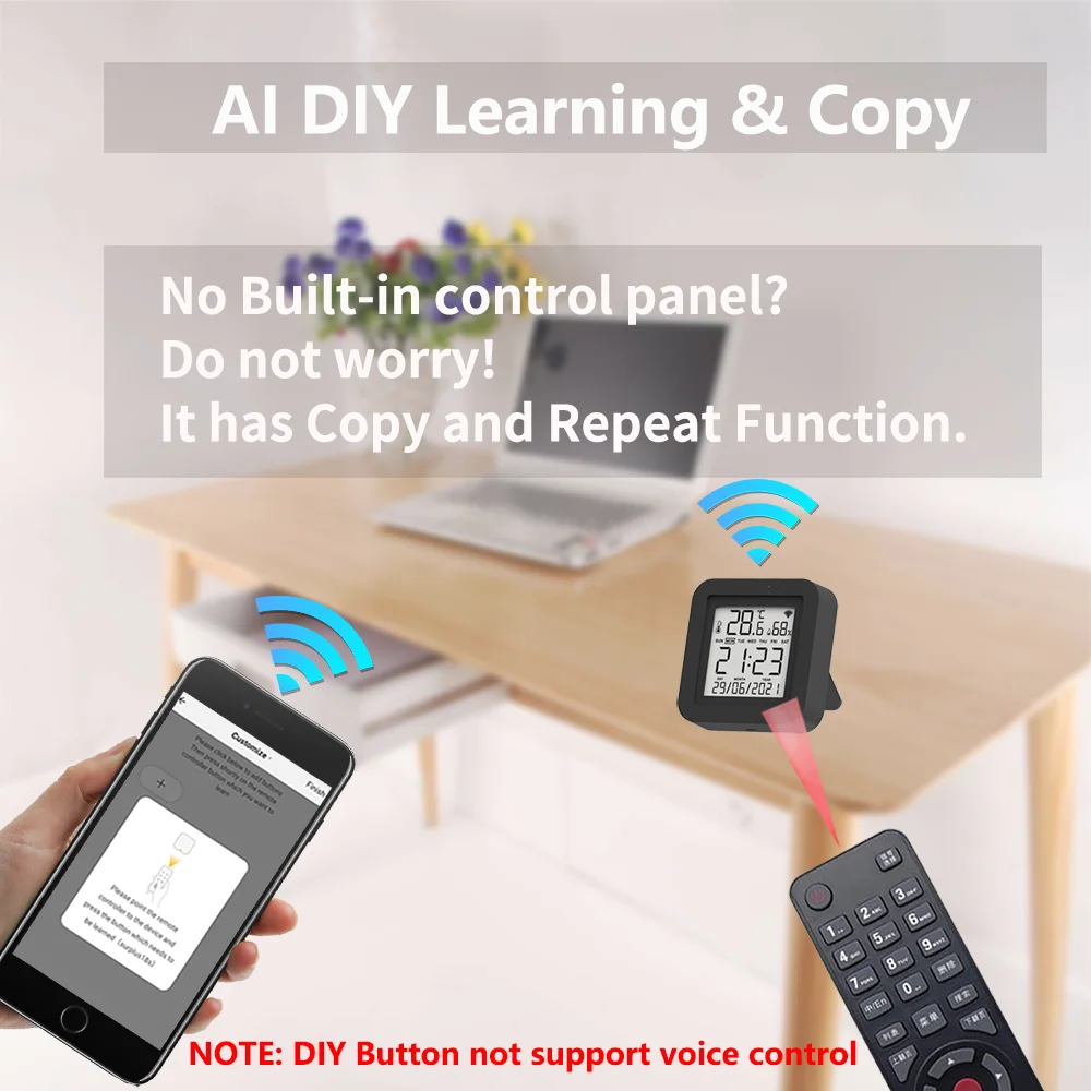 Tuya Smart Universal IR Remote With Temperature Humidity Sensor for Air Conditioner TV AC Works with Alexa Google Home Yandex - Image 5