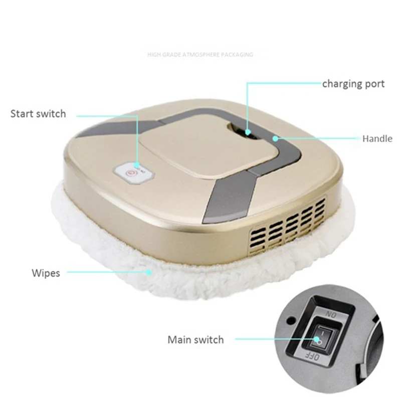 Smart Mopping Robot, Auto - Rotating Wet & Dry Mop, Hidden Handle & Low - Noise, Home/Pet/Lazy Cleaning Helper Electric Mop - Image 4