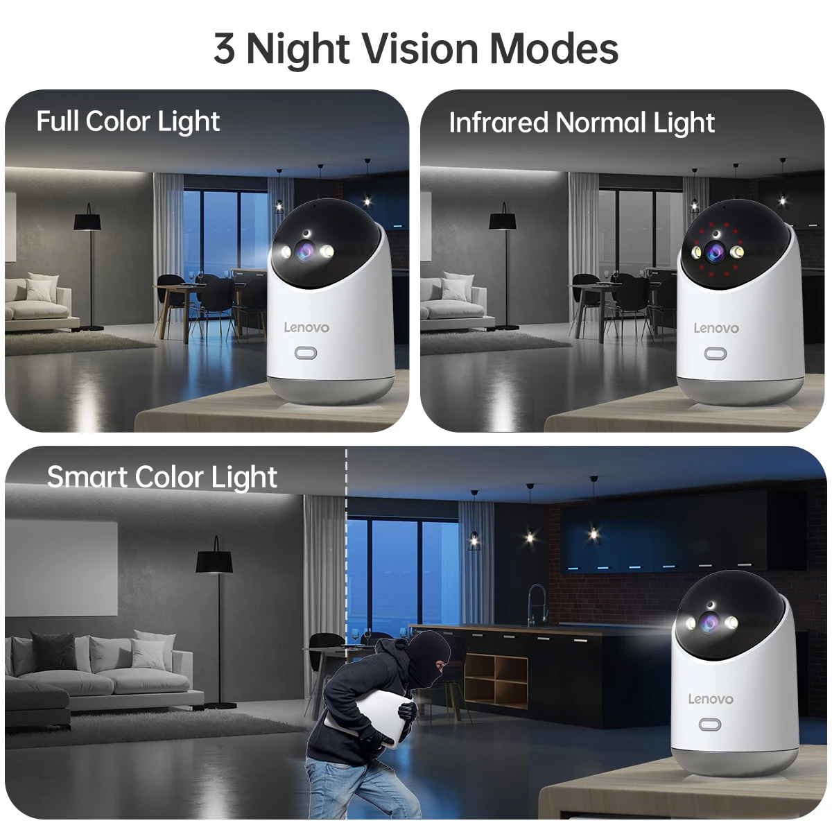 Lenovo 5MP WiFi Camera Smart Home Indoor IP Camera Full Color Night Auto Tracking Security CCTV Surveillance Baby Monitor - Image 6