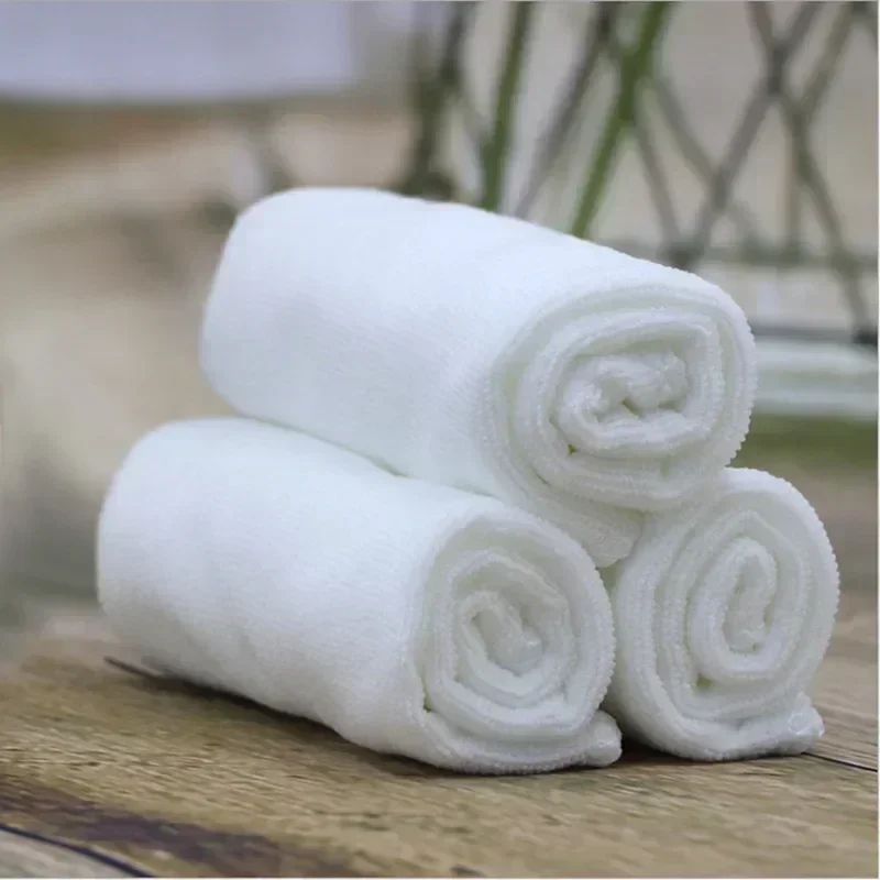 5-10pc White Soft Microfiber Fabric Face Towel Hotel Bath Towel Wash Cloths Hand Towels Portable Multifunctional Cleaning Towel - Image 2