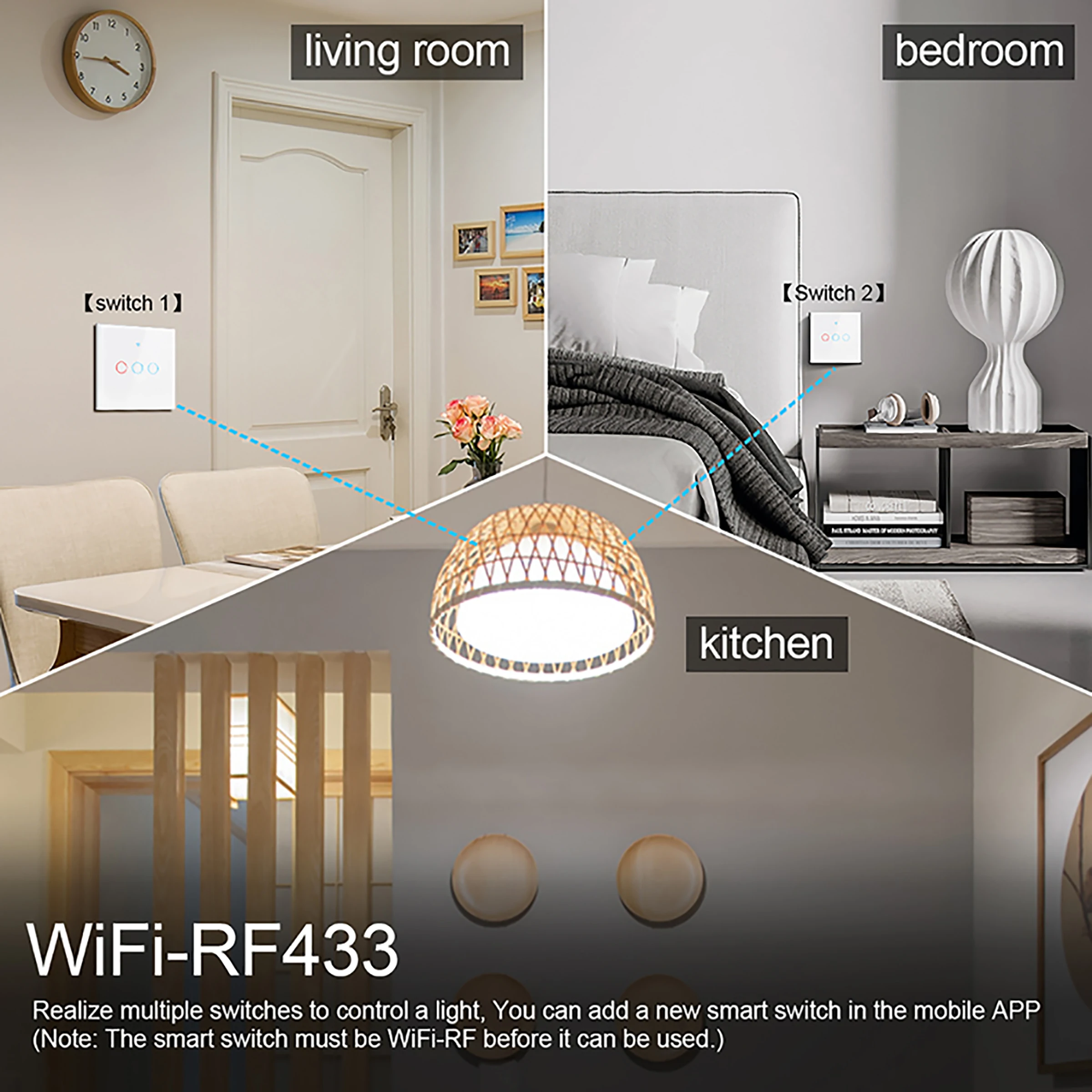 Tuya Smart Life Light Switch WiFi Touch Sensor Smart Switch App Remote Control No Neutral Wire 110V 220V For Alexa Google Home - Image 3