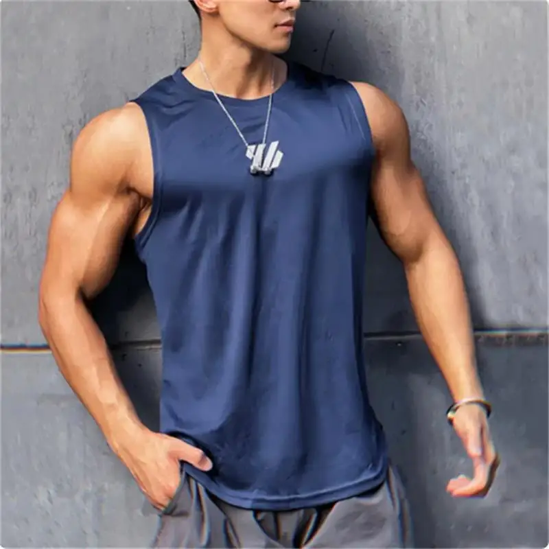2024 newest Summer Gym Vest High Quality mesh Shirt Sleeveless T-shirts Men Tank Tops basketball running Fitness Sports Vest men - Image 2