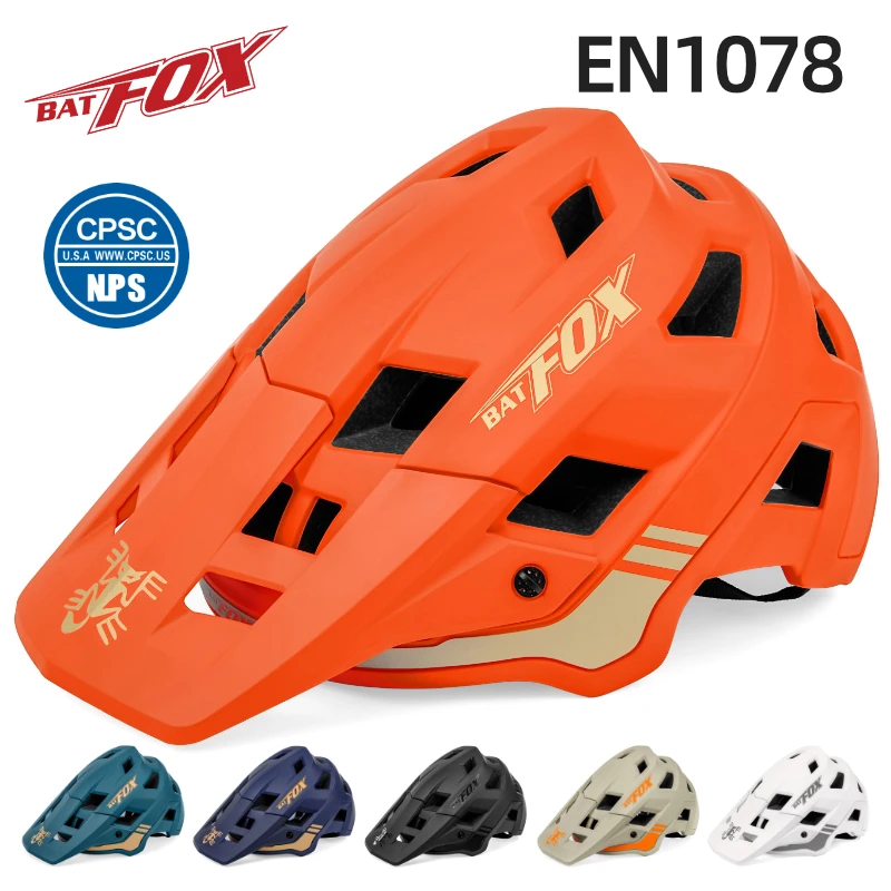BATFOX Bike Helmet men's bicycle helmet MTB casco bicicleta Mountain bike casco ciclismo hombre Matte black cycling helmets - Image 2