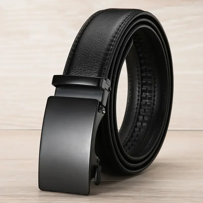 Automatic Buckle Belt for Men Famous Brand Business Belt Men PU Leather Waist Straps Black Male Jeans Belts for Men - Image 5