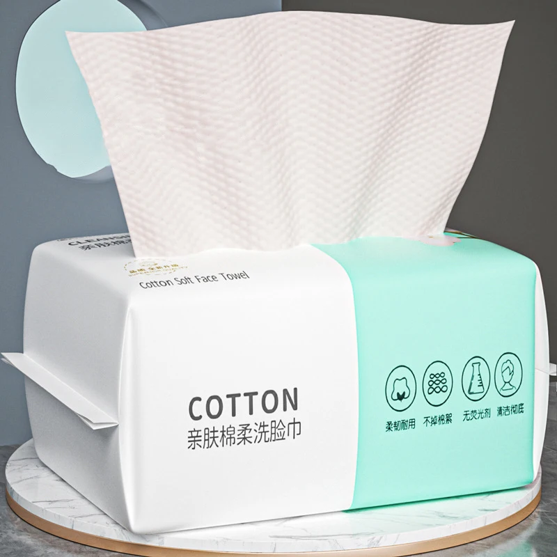 100PCS Natural Disposable Face Towel Travel Facial Cleansing Wet And Dry Makeup Remover Pearl Cotton Soft Makeup Nonwoven Towel - Image 5