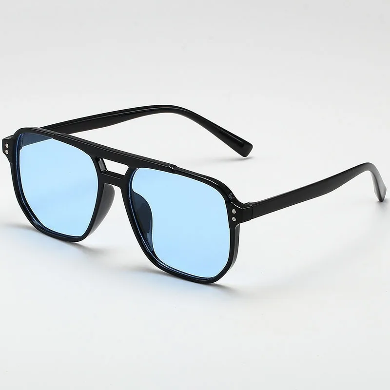 Vintage Men Women Big Sunglasses Men Square Shades Brand Designer Unisex Sun Glasses Black Lense Male Female Sunglasses UV400 - Image 2