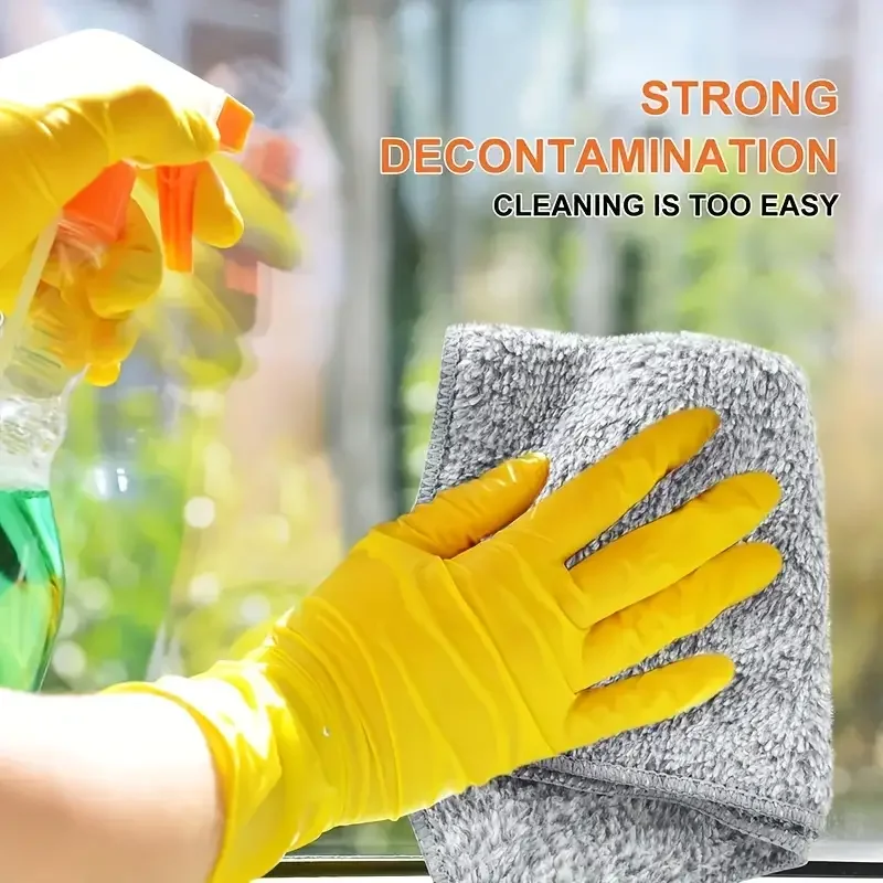 1/100PCS Gray Bamboo Charcoal Thickened Super Absorbent Dishcloth Anti-grease Kitchen Wiping Rags Microfiber Cleaning Cloths - Image 5