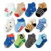 6 Pairs Kids Socks Cartoon Animal Pattern Cotton Non-Slip Floor Socks for Boys Toddler All-Season