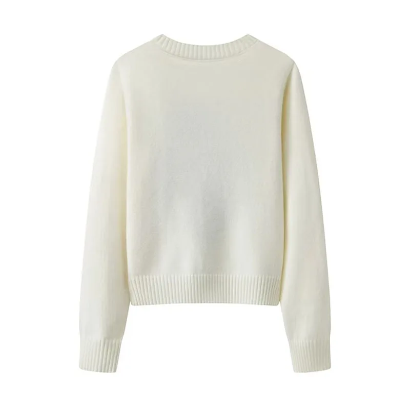 New 2024 Autumn Winter Pullover Sweater Women Cashmere Knitwear Tops Bear Print Warm Pullovers Korean Fashion Chic Woman Clothes - Image 4