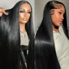 44 46 Long Inch 13×4 HD Lace Front Wig Brazilian Straight Human Hair Wig For Women 200 Density 13×6 Transparent Lace Frontal Wig