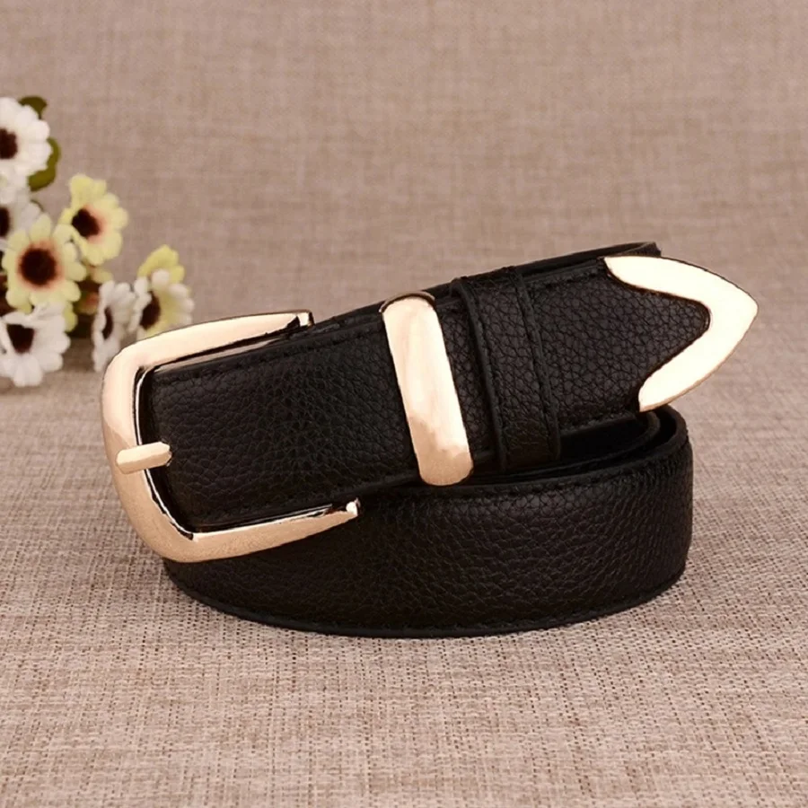 Women's Trousers Belt Leather Trend White Belt Fashion High Quality Trouser Belts Solid Vintage Pin Buckle Ladies Strap LB2146- - Image 2