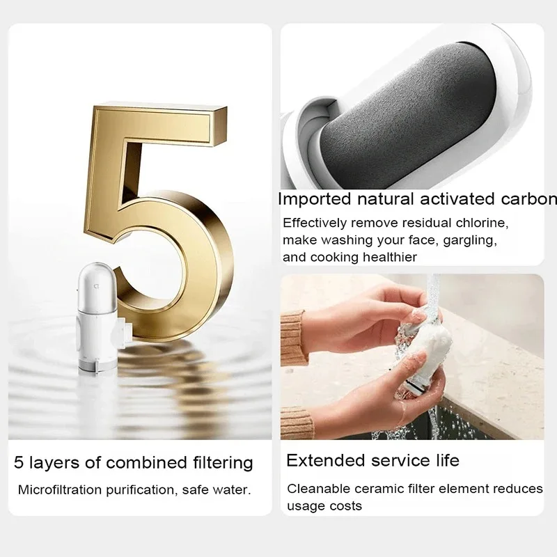 2024 New XIAOMI Mijia Faucet Water Purifier 2 Household Kitchen Tap Visible Water Filter Activated Carbon Percolator System - Image 3