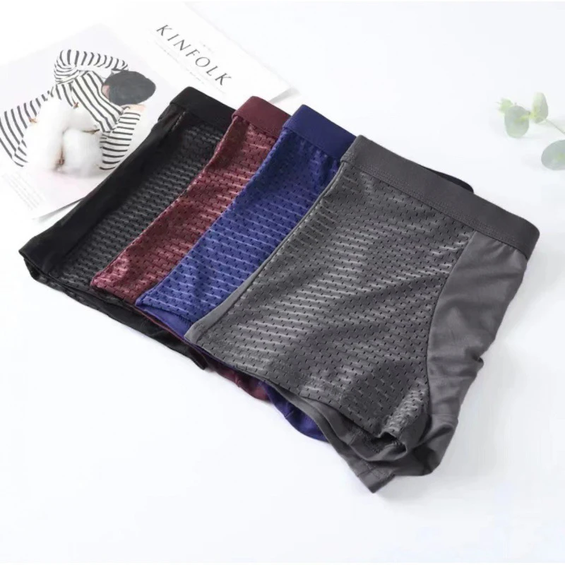 Alobee 4Pcs wear Boxer Short Men Microfiber Boxer Briefs Underwear Compression Stretch - Image 4