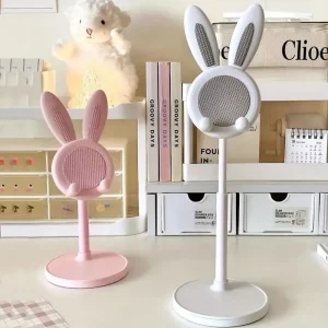 Cute Cartoon Bunny Phone Stand – Adjustable & Compatible With IPhone, Kindle, IPad, Switch, Tablet & More!