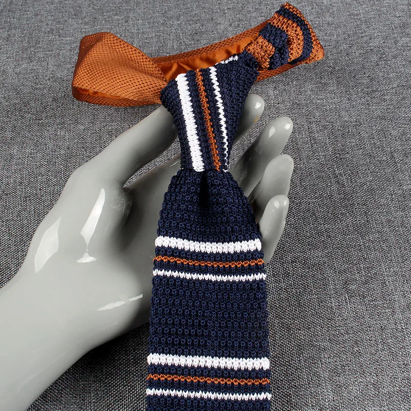 New Knit Ties Casual Skinny Necktie For Party Boys Girls Knitted Striped Neck Tie Wedding Necktie For Groom Neck Wear For Men - Image 3