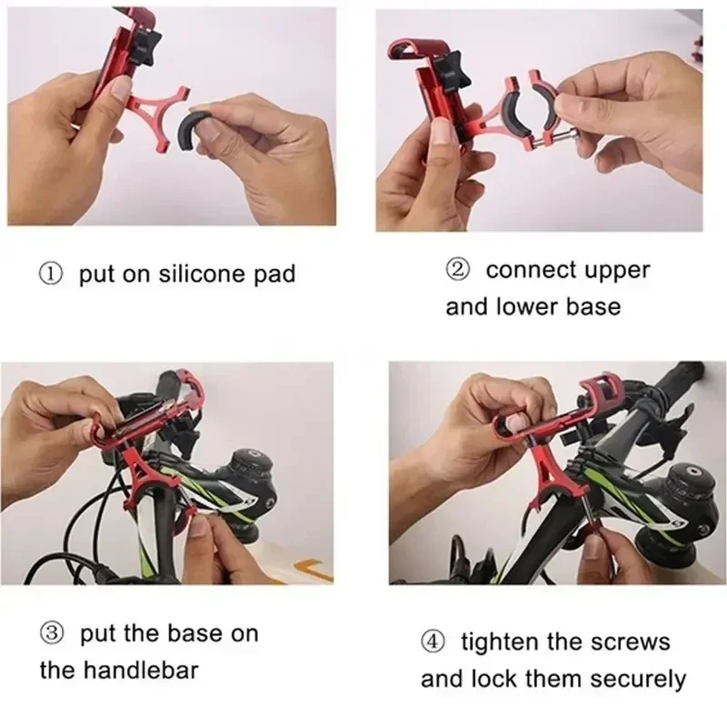 360 Rotate Metal Motorcycle Bicycle Phone Holder Aluminum Alloy Anti-slip Bracket Support GPS Clip Bike Phone Stand for iPhone - Image 5