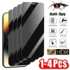 1-4Pcs Privacy Screen Protector for iPhone 14 13 12 11 15 Pro Max Mini 7 8 Plus Anti-spy Glass for IPhone 16 PRO X XR XS MAX SE