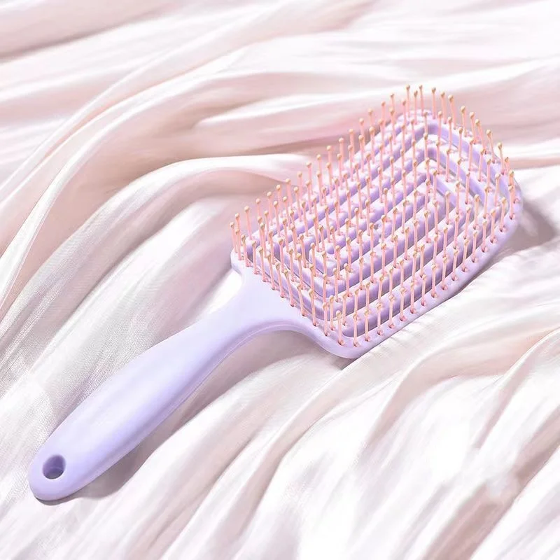 1Pcs Elastic Massage Comb Hollow Out Hair Brush Scalp Massage Combs Hair Styling Detangler Fast Blow Drying Detangling Tool - Image 3